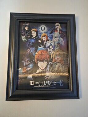 Anime Death Note Black Wood Framed 3D Art Ryuk, L , Misa & Light Yagami